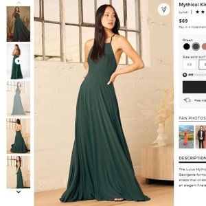 Lulus Mythical Kind of Love Dark Green Maxi Dress